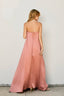Strapless Pleated Satin Maxi Dress - Hallelu Clothing Boutique