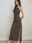 Stripe One Shoulder Maxi Dress - Hallelu Clothing Boutique
