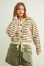 Striped Button Front Cardigan - Hallelu Clothing Boutique
