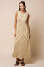 Suede Sleeveless A-Line Maxi Dress