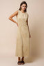 Suede Sleeveless A-Line Maxi Dress