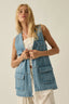 The Sloane Denim Vest - Hallelu Clothing Boutique