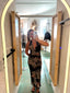 Tropical Leaf Halter Dress