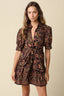 Vienna Printed Tie-Waist Mini Dress - Hallelu Clothing Boutique