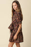 Vienna Printed Tie-Waist Mini Dress - Hallelu Clothing Boutique