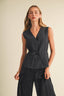 Waist-Strap Tailored Vest - Hallelu Clothing Boutique