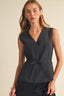 Waist-Strap Tailored Vest - Hallelu Clothing Boutique