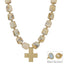 Water Resistant 16MM Natural Resin Beaded Cross 18" Necklace - Hallelu Clothing Boutique