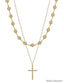 Water Resistant Gold Beaded and Cross Layered 16"-18" Necklace - Hallelu Clothing Boutique