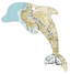 WB Dolphin Map Wood Ornament - Hallelu Clothing Boutique
